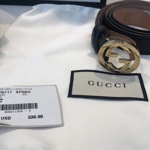 Black gold Gucci belt